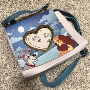 Loungefly Blue and White Crossbody Bag